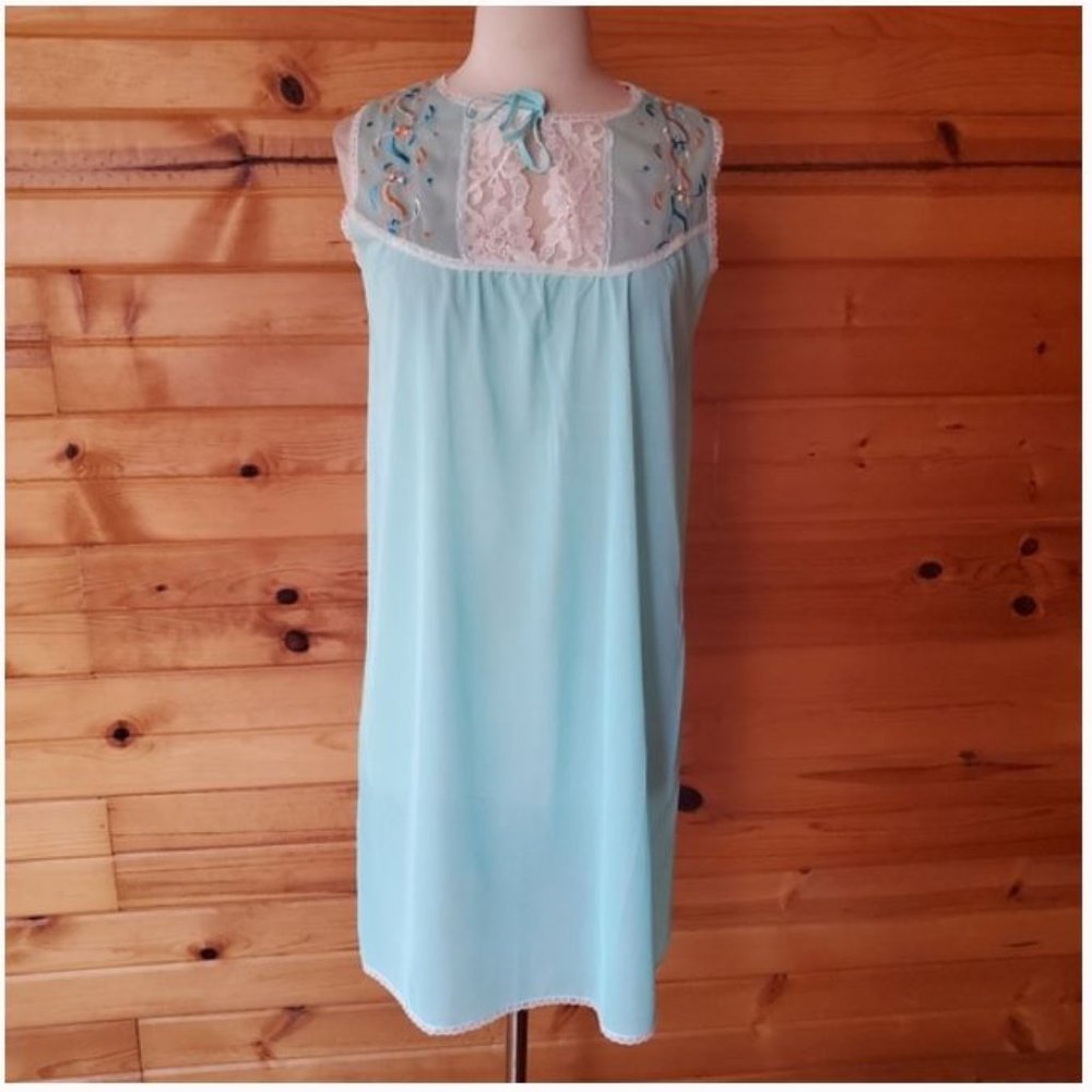 Vintage 60’s Sears Slip Nightie Embroidered Lingerie New With Original Tags!